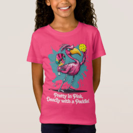 Funny Flamingo Pickleball T Shirt
