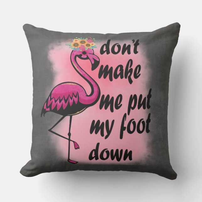 Funny Flamingo Pillow Kudde (Framsida)