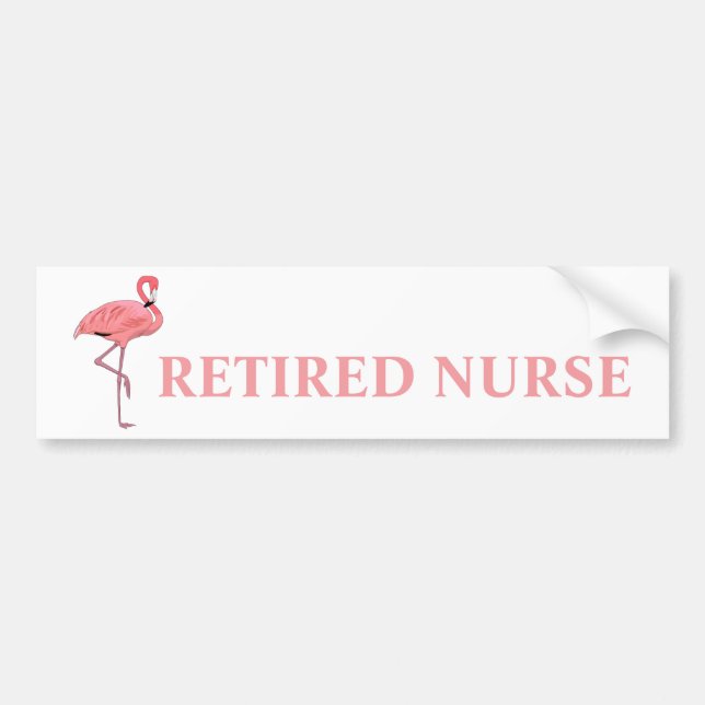 Funny Flamingo Retrött Nurse Bildekal (Framsidan)