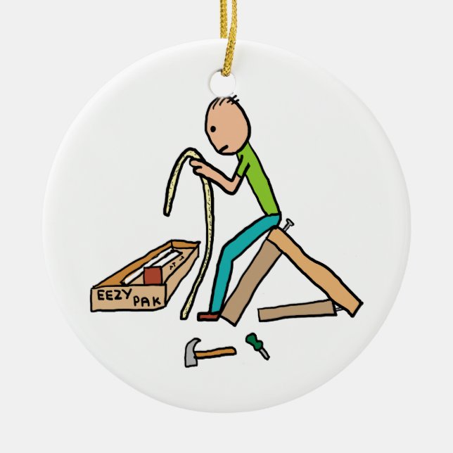 Funny Flat Pack Self-Assembly Julgransprydnad Keramik (Framsidan)