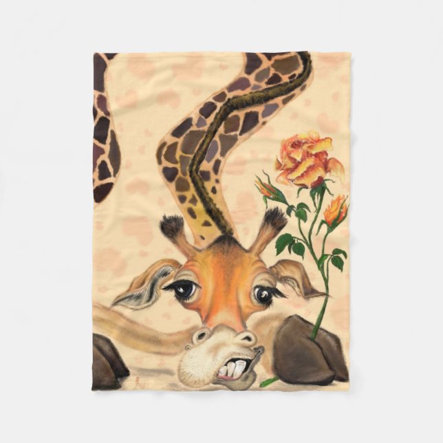 Funny Fleece Blanket gentleman Giraffe med Ro (Framsidan)