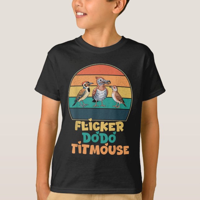 Funny Flicker Dodo Titmus Bird Watch Nature Kärlek T Shirt (Framsida)