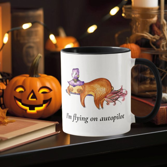 Funny Flies Sloth Witch Mugg (Skapare uppladdad)