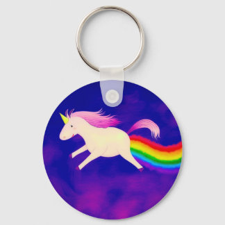 Funny Flies Unicorn Farting a Rainbow Nyckelring