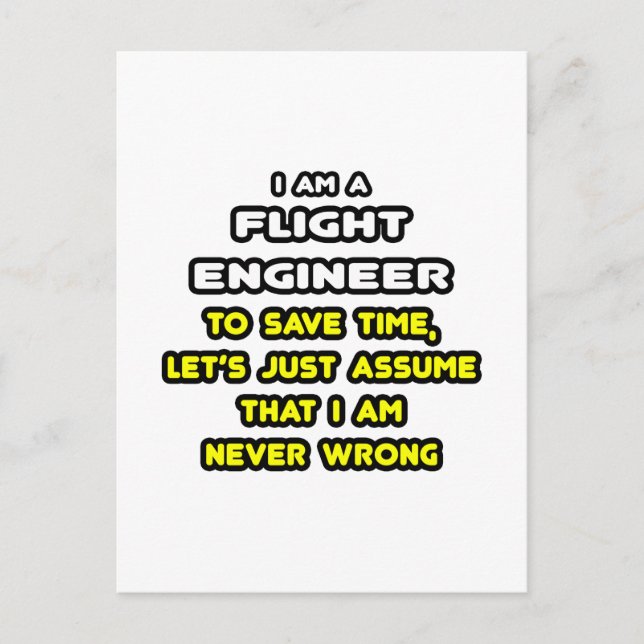Funny Flight Ingenjör T-Shirts and Gifts Vykort (Framsida)