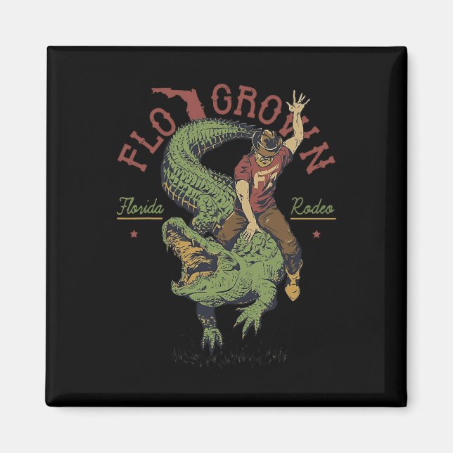 Funny Flo Grown Florida Rodeo Magnet (Framsidan)