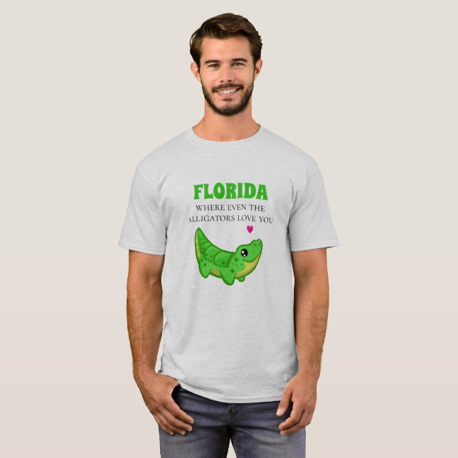 Funny Florida Alligator T-Shirt (Hel framsida)