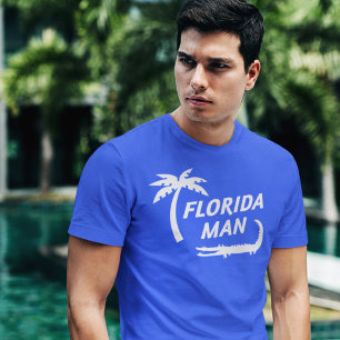 Funny Florida Man Alligator och Handflatan Träd T Shirt