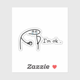 Funny Flork Meme Die-Cut Sticker - Custom Hand-Dra Klistermärken