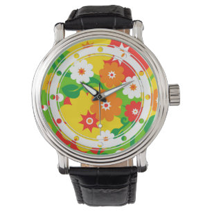 Funny Flower Power Tapet Armbandsur