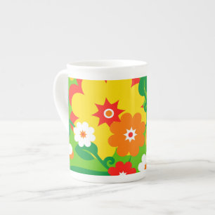 Funny Flower Power Tapet Benporslin Mugg