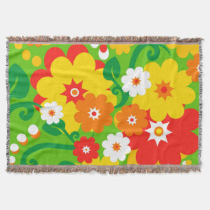 Funny Flower Power Tapet Filt