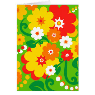 Funny Flower Power Tapet Hälsningskort