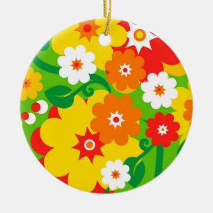 Funny Flower Power Tapet Julgransprydnad Keramik