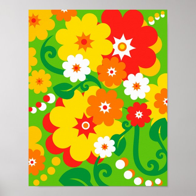 Funny Flower Power Tapet Poster (Framsidan)
