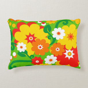 Funny Flower Power Tapet Prydnadskudde