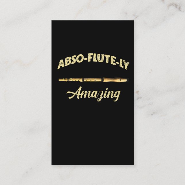 Funny Flute Pun Fantastisk Musical Vind Instrument Visitkort (Framsida)