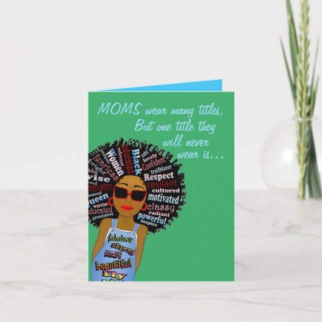 Funny Fly Ord Art African American Mors dag Kort (Framsida)