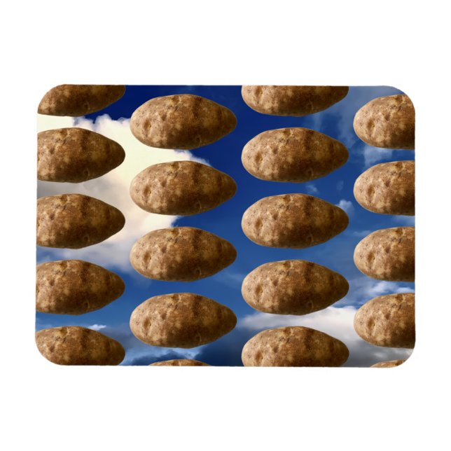 Funny Flying Potatoes Space Potato Photo Magnet (Horisontell)