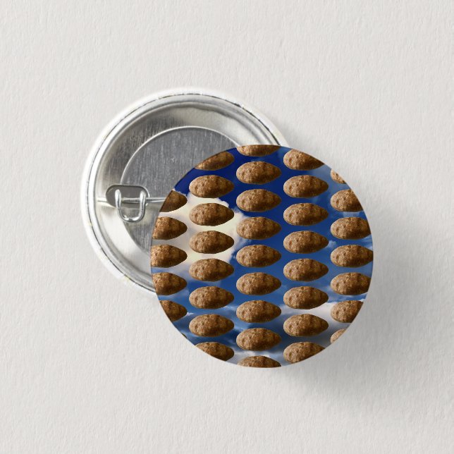 Funny Flying Potatoes Space Potato Photo Pinback Knapp (Framsida & baksida)