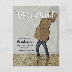 Funny Flytta Boxes Vi har flyttat Meddelande Vykort