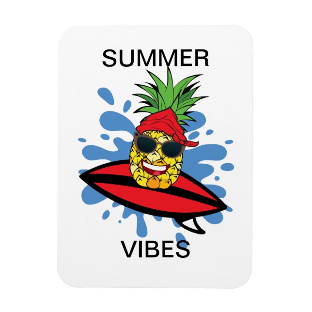 Funny födelsedag Surfing Pineapple Magnet (Vertikal)