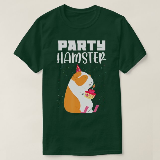 Funny Födelsedagsfest Hamster Firande T Shirt (Design framsida)