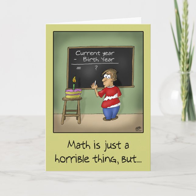 Funny Födelsedagskort: Birthday Math Kort (Framsida)