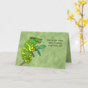 Funny födelsedagskort för gammal man Lizard Joke-A Kort