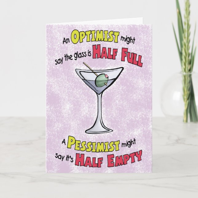Funny Födelsedagskort: Martini Philosophy Kort (Framsida)