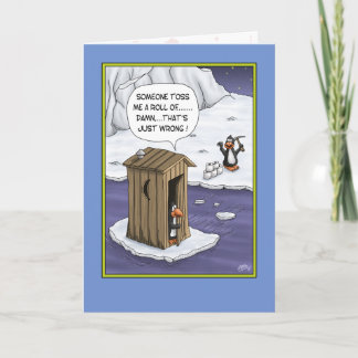 Funny Födelsedagskort: Penguin-Luraser Kort