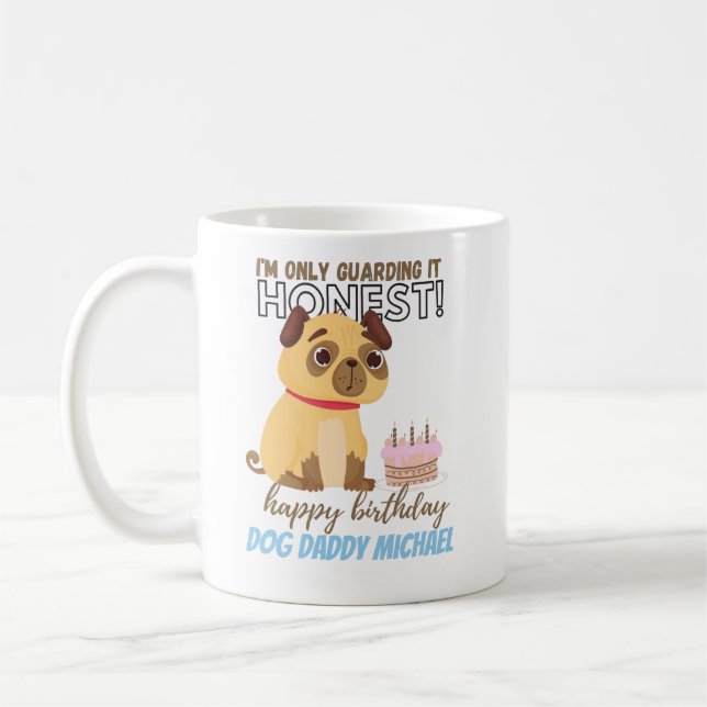 Funny födelsedagspresent för PUG HUND Mamma Pappa Kaffemugg (Vänster)