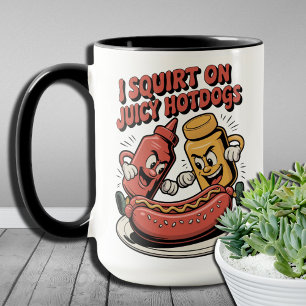 Funny Food Älskare I Squirt på Juicy Hotdog Mugg