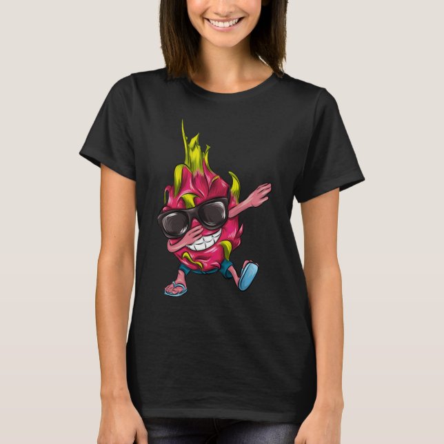 Funny Food Dabbing Dragon Fruit Bubble tea Cruise T Shirt (Framsida)