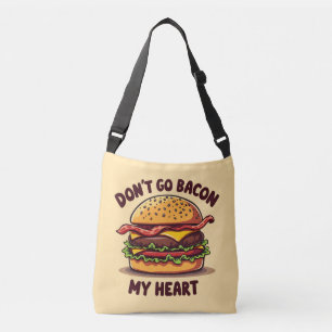 Funny Food Pun Bacon Älskare Cheeseburger Design Axelväska
