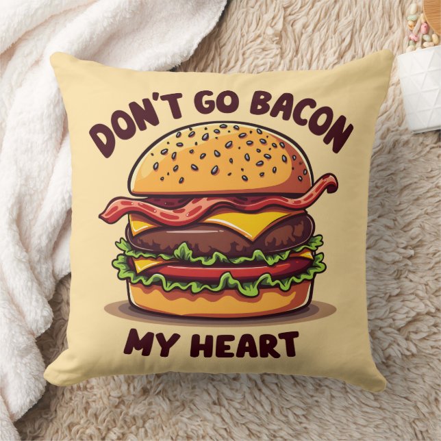 Funny Food Pun Bacon Älskare Cheeseburger Design Kudde (Filt)