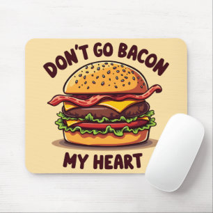 Funny Food Pun Bacon Älskare Cheeseburger Design Musmatta