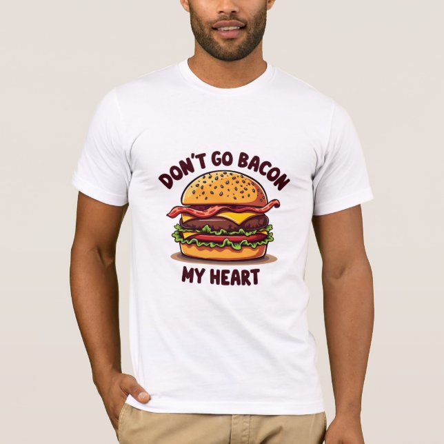 Funny Food Pun Bacon Älskare Cheeseburger Design T Shirt (Framsida)