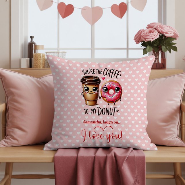Funny Food Valentine Pillow with Custom Name Kudde (Funny Food Valentine Pillow with Custom Name)