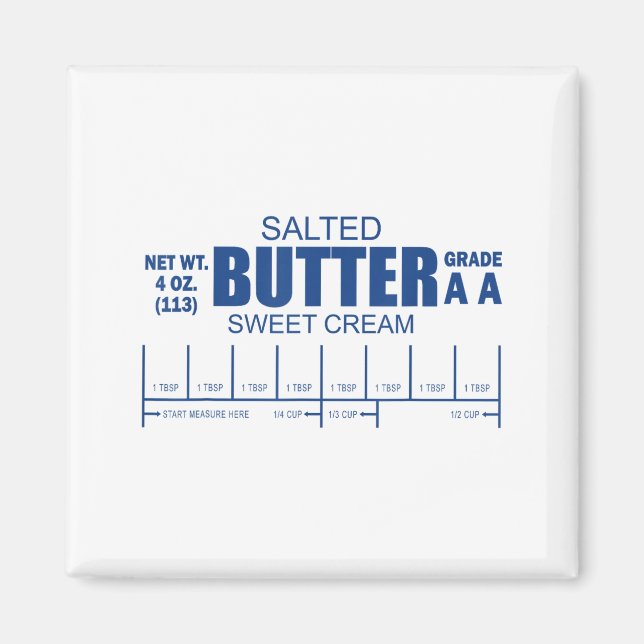 Funny Foodie Baker Baking Salted Butter  Magnet (Framsidan)
