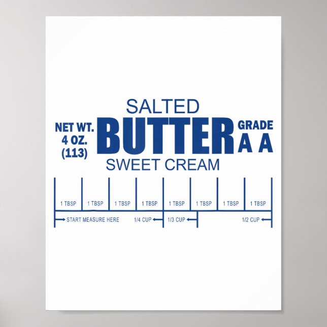 Funny Foodie Baker Baking Salted Butter  Poster (Framsidan)