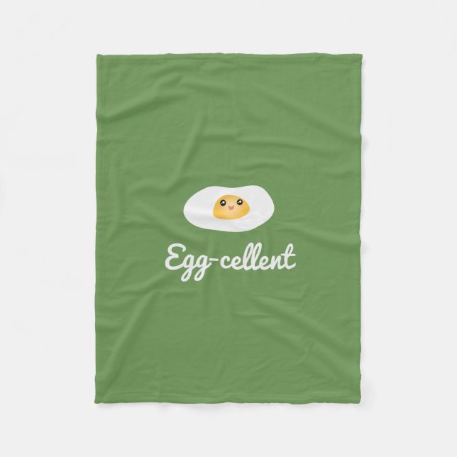Funny Foodie Cute Egg Eggcellent Humous Food Pun Fleecefilt (Framsidan)