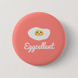 Funny Foodie Cute Egg Eggcellent Humous Food Pun Knapp