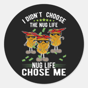 Funny Foodie Life Chicken Nuggets Runt Klistermärke