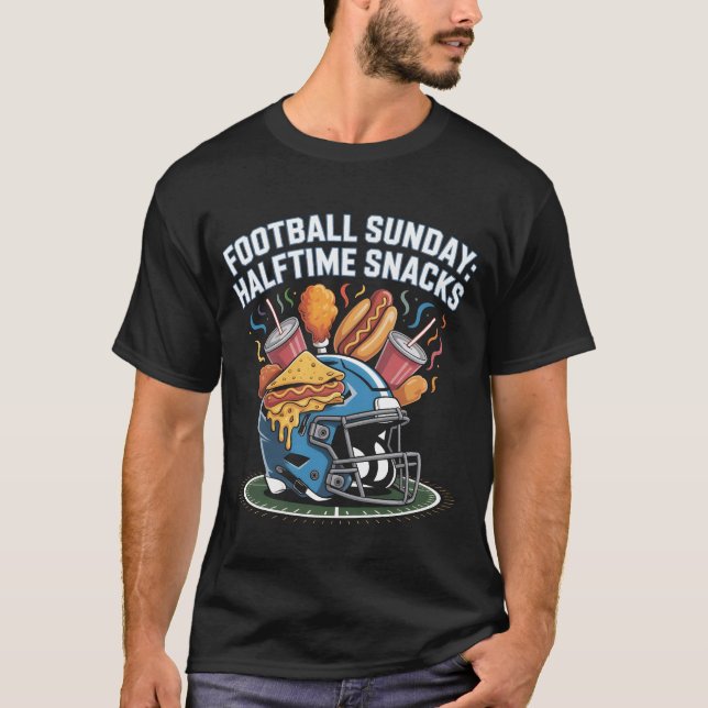 Funny Football Sunday Halftime Snacks Shirt Game D T Shirt (Framsida)