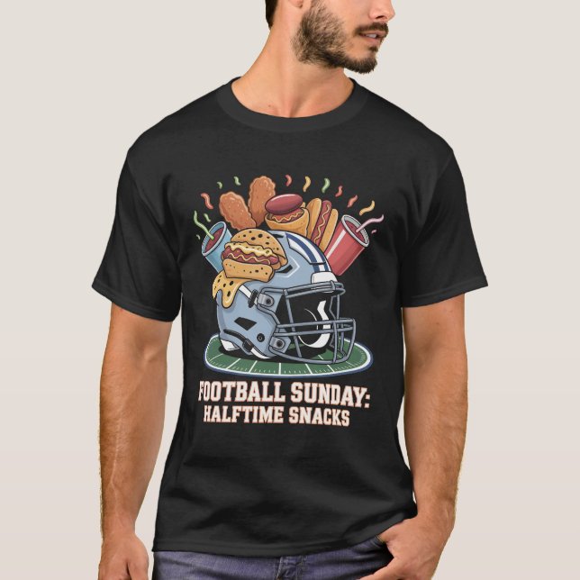 Funny Football Sunday Halftime Snacks Shirt Game D T Shirt (Framsida)