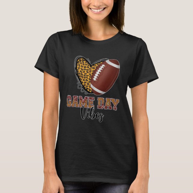 Funny Football Women Men Kids Game Day Vibes Footb T Shirt (Framsida)