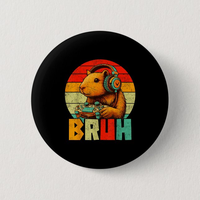 Funny For Capybara Lovers Mens Boys Kids Graphics  Knapp (Framsida)