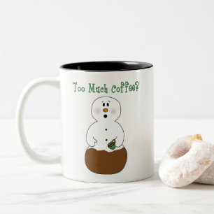 Funny för mycket kaffe Snögubbe Mugg