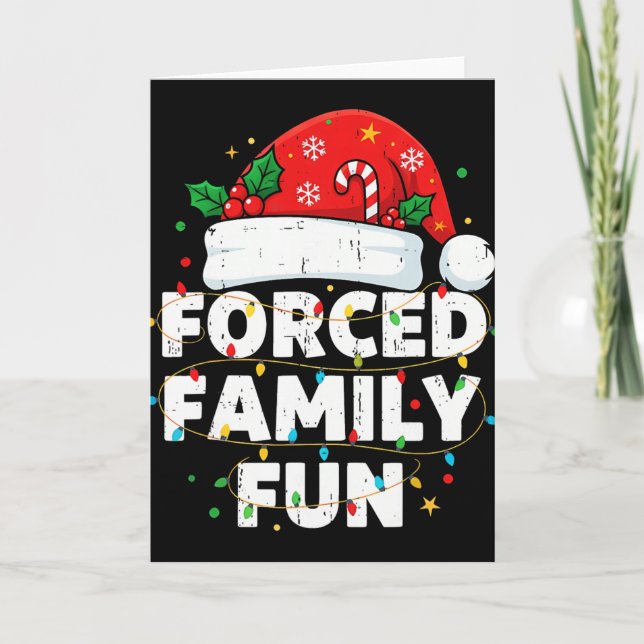 Funny Forced Family Christmas Shirt Funny Xmas Men Kort (Framsida)
